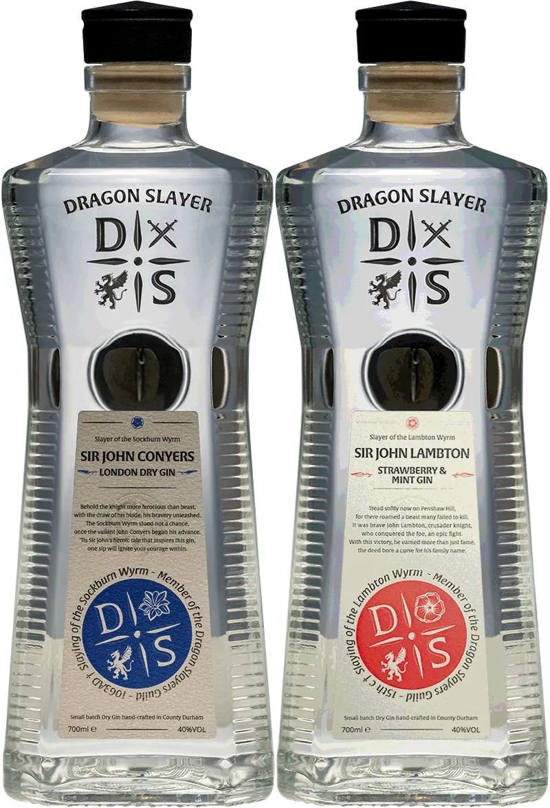 Dragon Slayer Gin bottles
